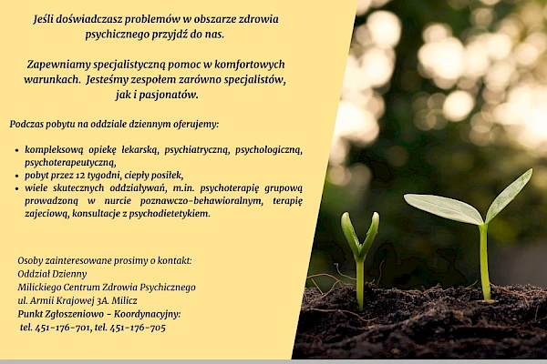 KWALIFIKACJA NA ODDZIAŁ DZIENNY PSYCHIATRYCZNY