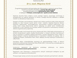 Nominacja do tytułu "Osobowość Roku 2025"