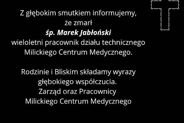 Z głębokim żalem żegnamy śp. Marka Jabłońskiego